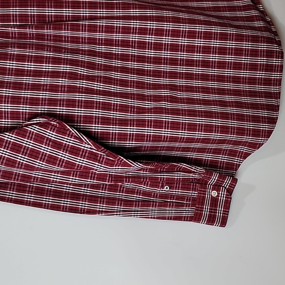 IZOD ~ Red White & Blue Plaid Long Sleeve Button down Shirt - Picture 6 of 12